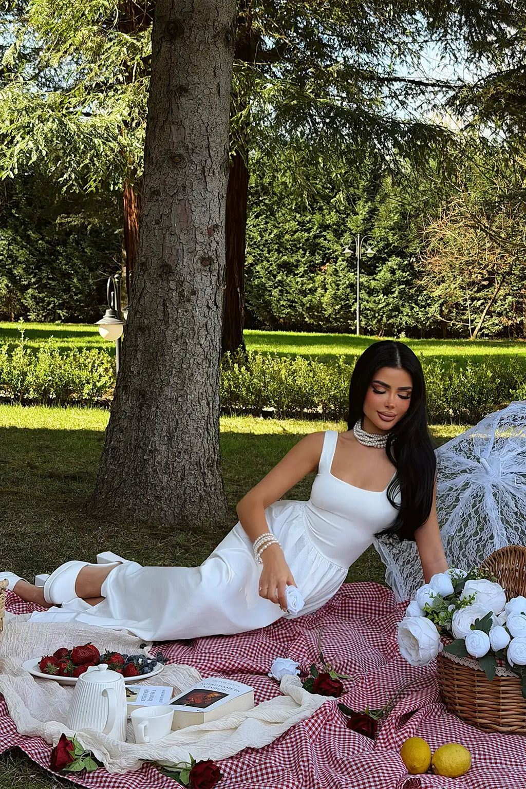 White Strappy Long Dress