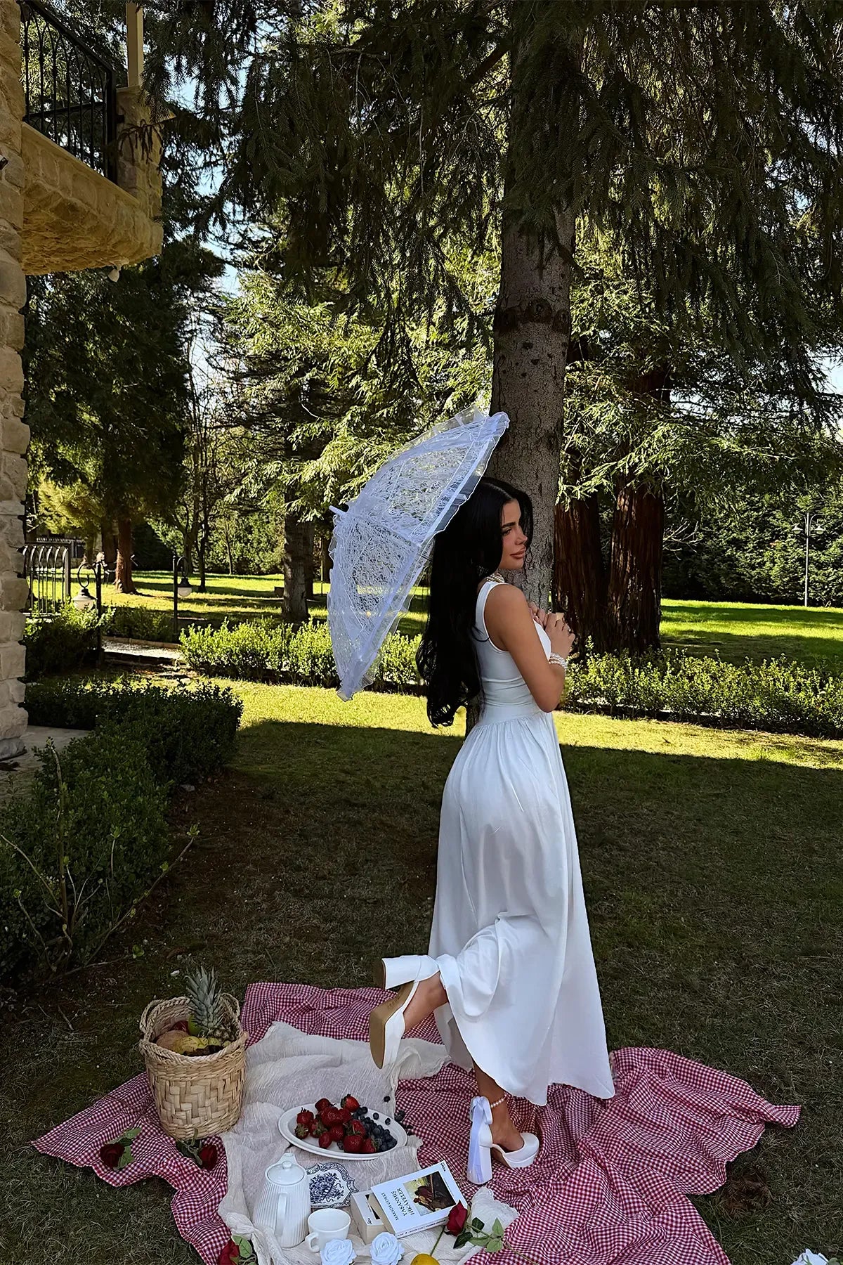 White Strappy Long Dress