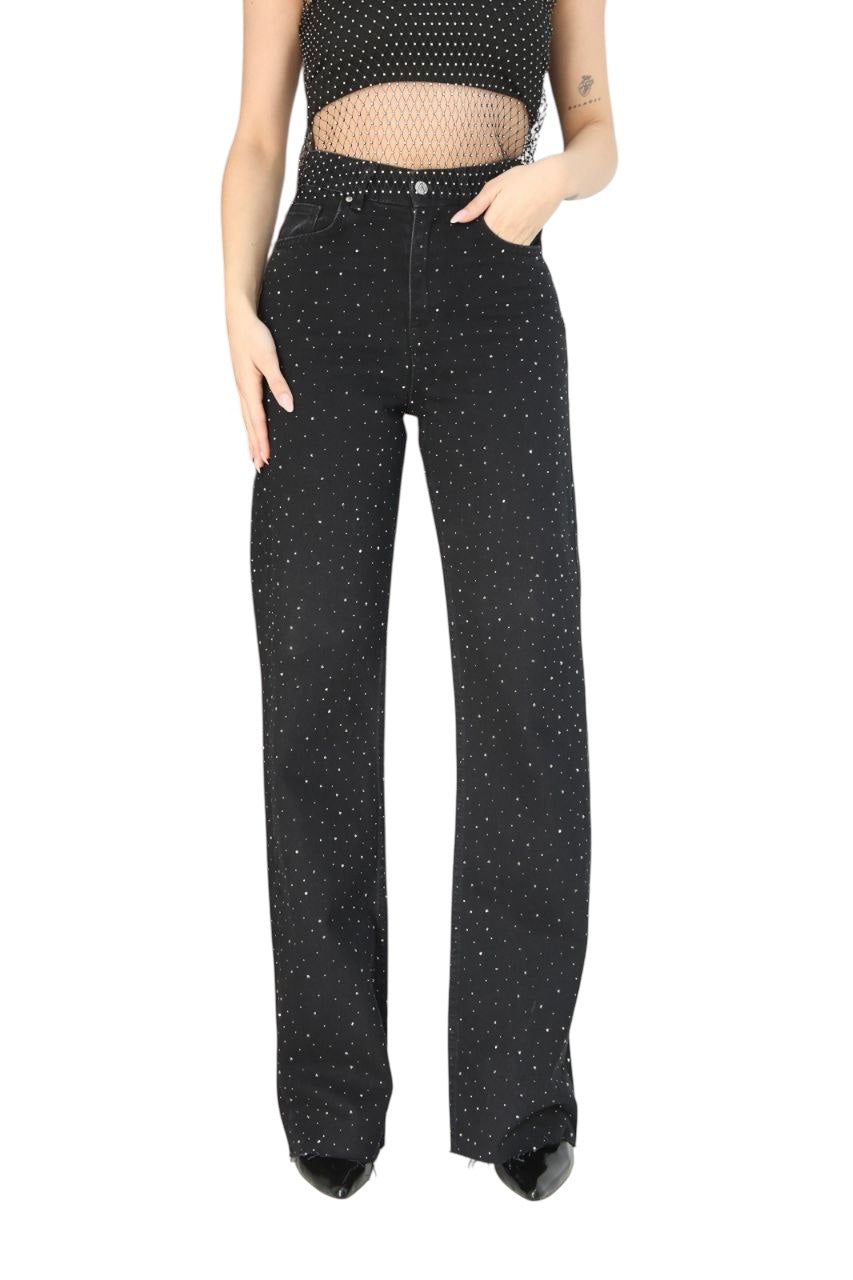 Black Rhinestone Jeans