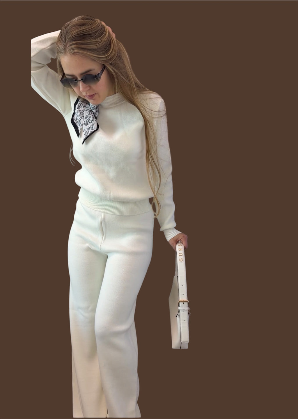 Two-Piece Knit Sweater and Pants Set