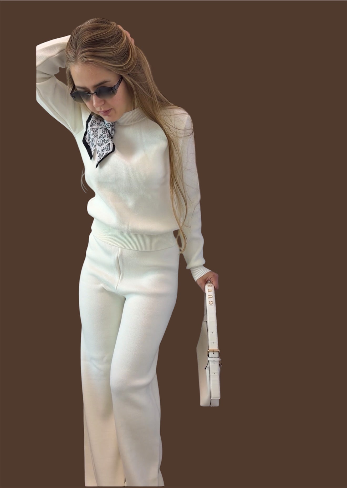 Two-Piece Knit Sweater and Pants Set