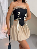 Denim Corset and Skirt Set