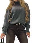 Grey Mock Neck Sweater