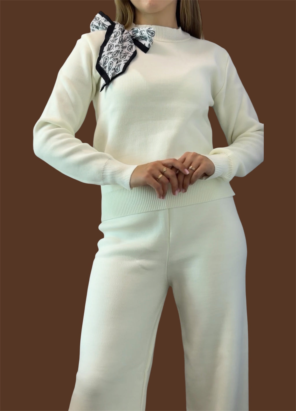 Two-Piece Knit Sweater and Pants Set