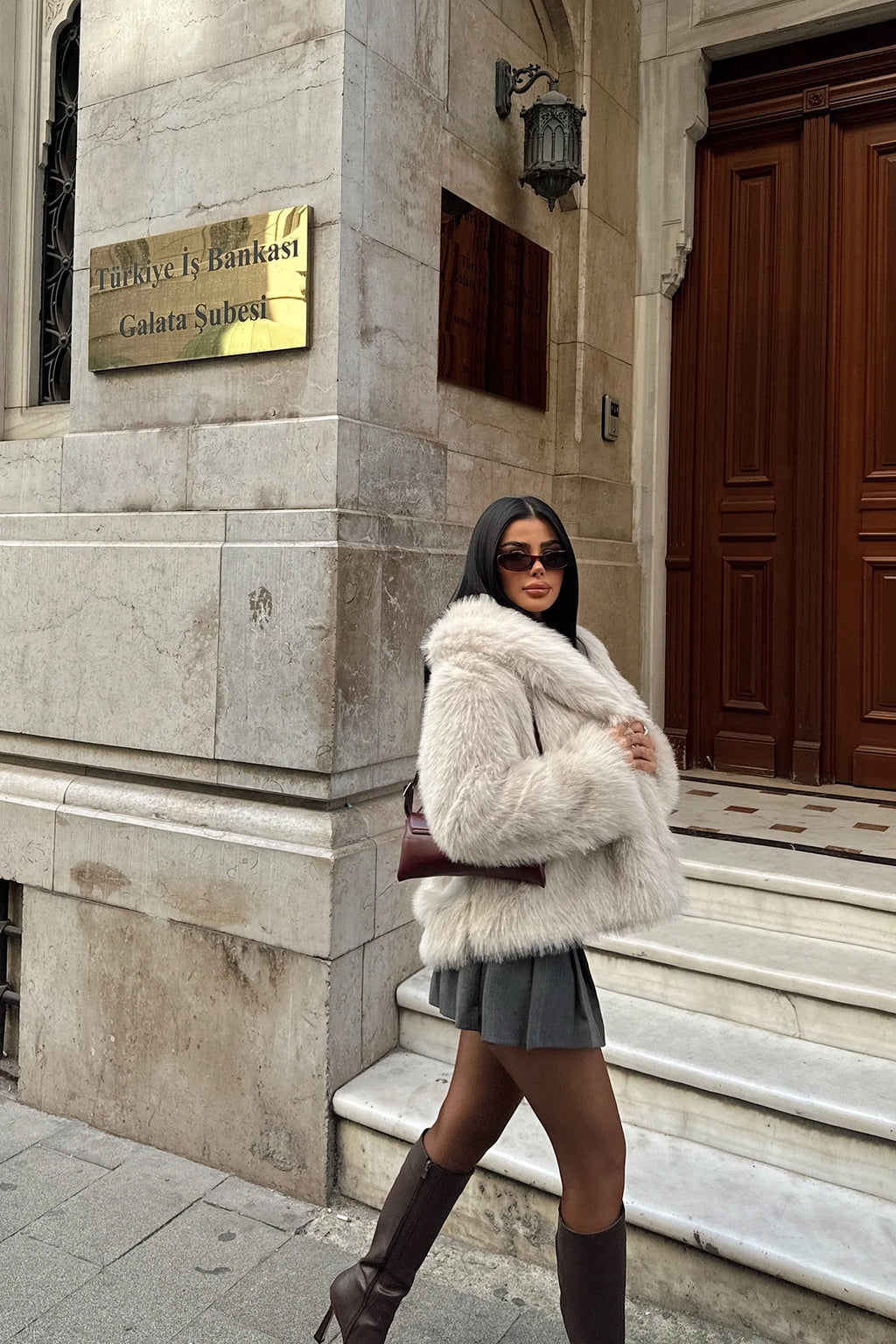 Cream Faux Fur Coat