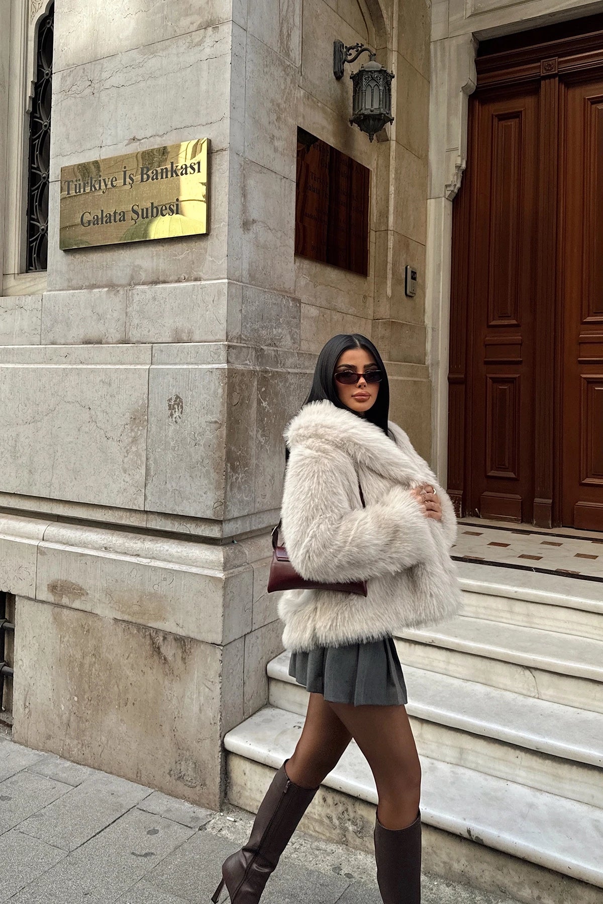 Cream Faux Fur Coat