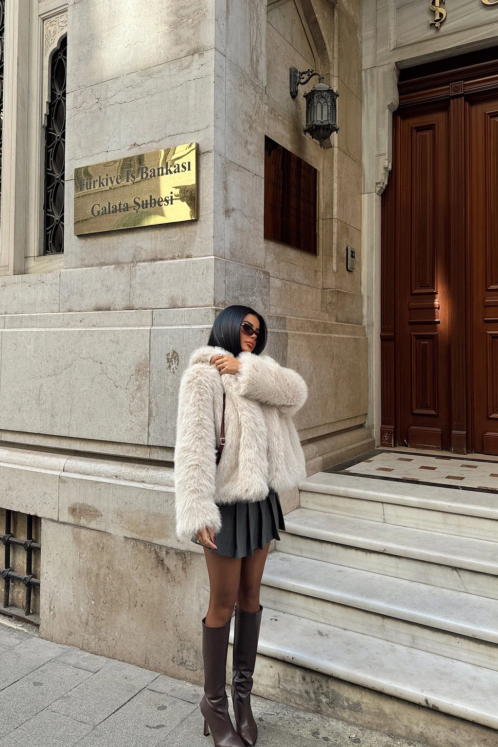 Cream Faux Fur Coat