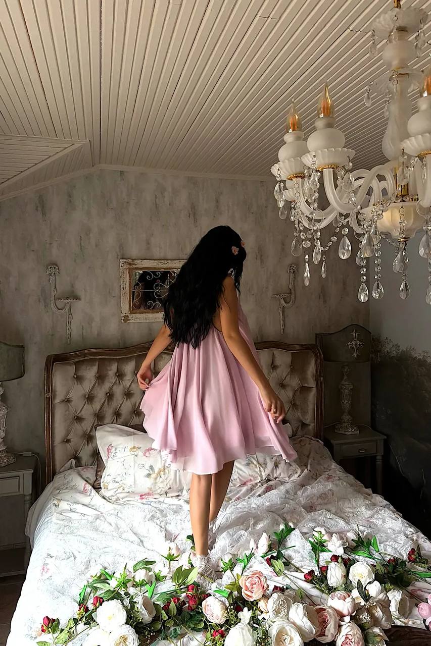 Powder Pink Strappy Midi Dress